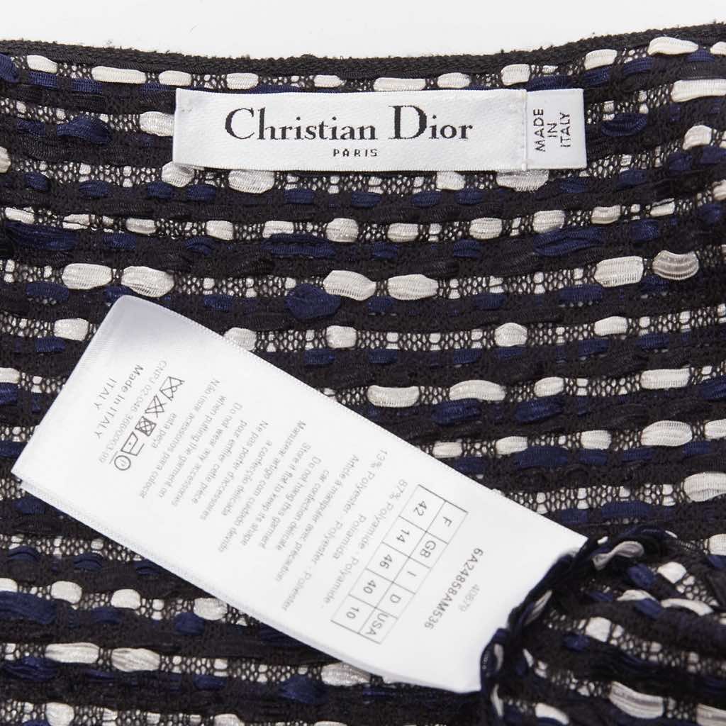 Christian Dior Navy Light Weave Long Coat - Image 11