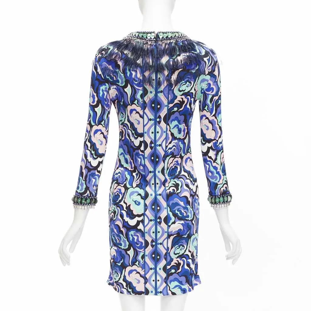 Emilio Pucci Feather Embellished Dress MultiColor Very good - Box View