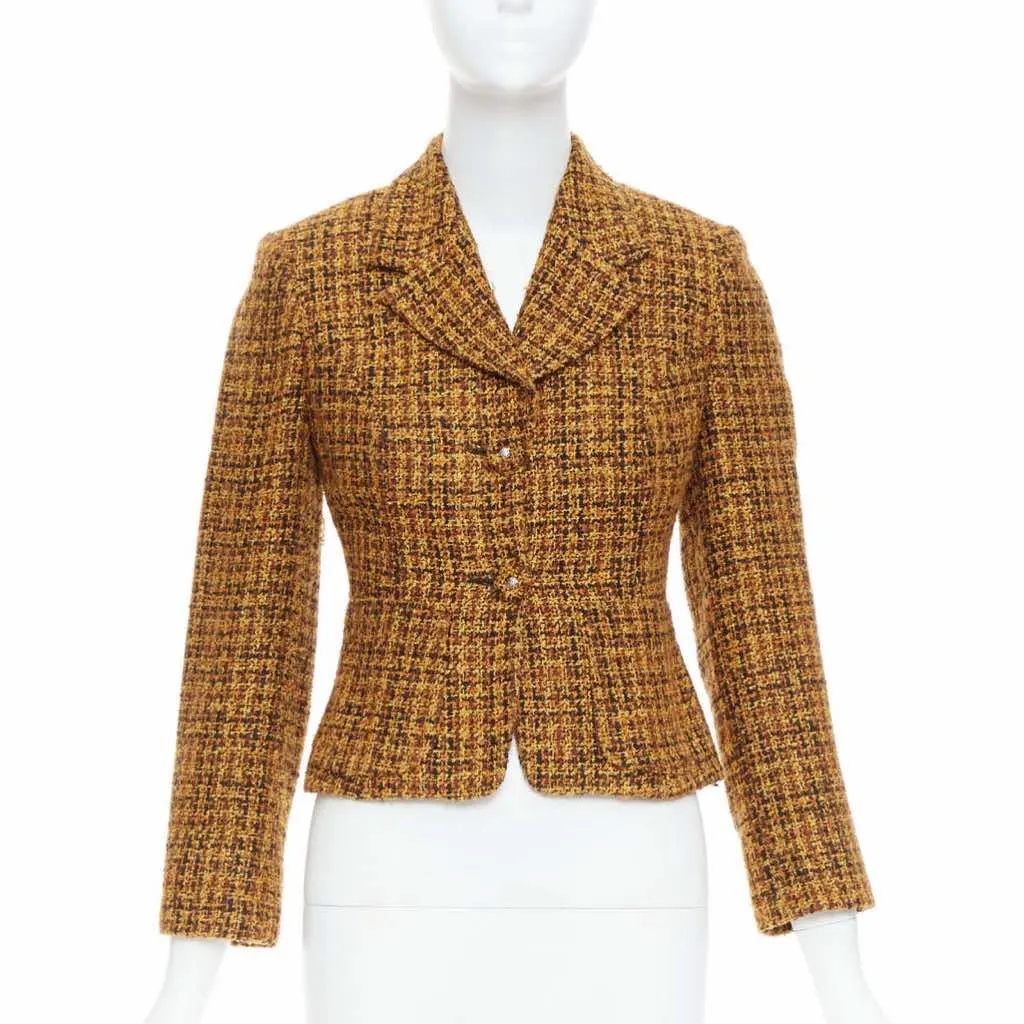 Versace Boucle Hook Jacket Yellow Good - Front View