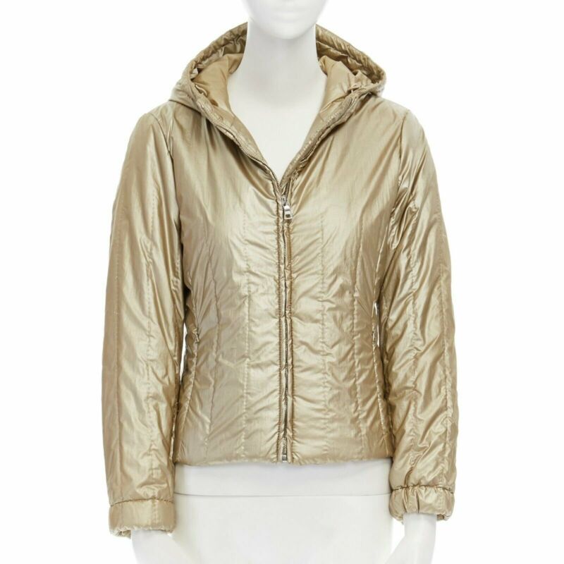 Prada Gold Nylon Winter Jacket - Back view