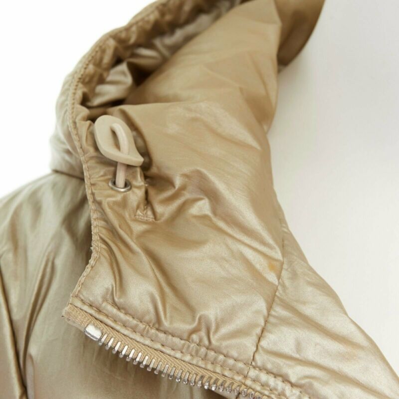 Prada Gold Nylon Winter Jacket - Side view