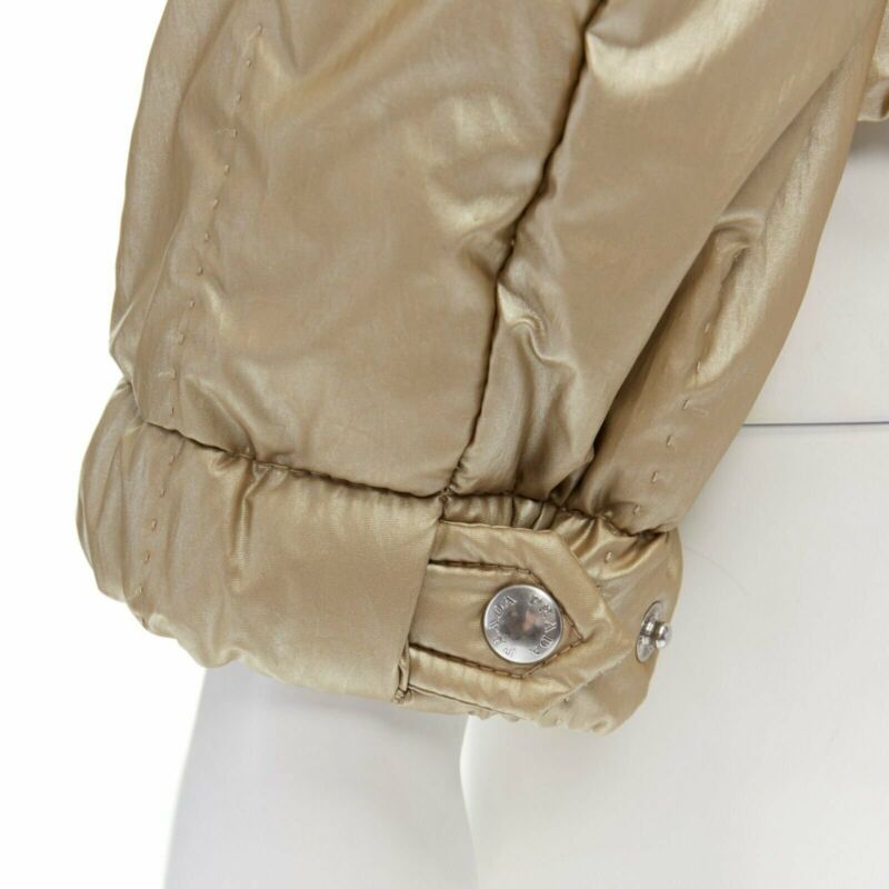 Prada Gold Nylon Winter Jacket - Detail 1