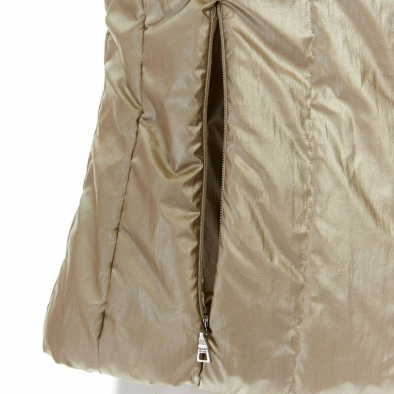 Prada Gold Nylon Winter Jacket - Detail 2