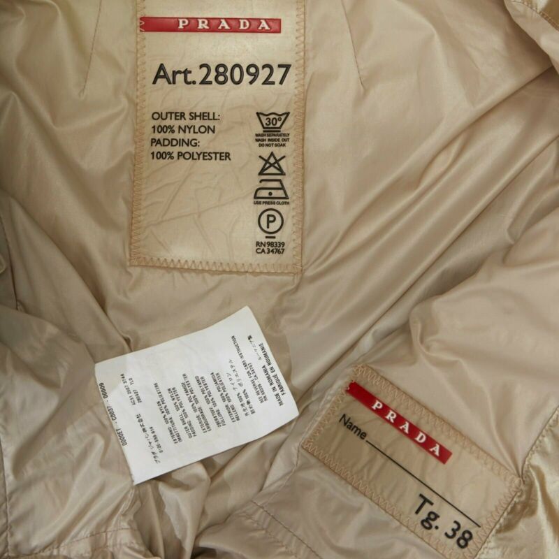 Prada Gold Nylon Winter Jacket - Image 13
