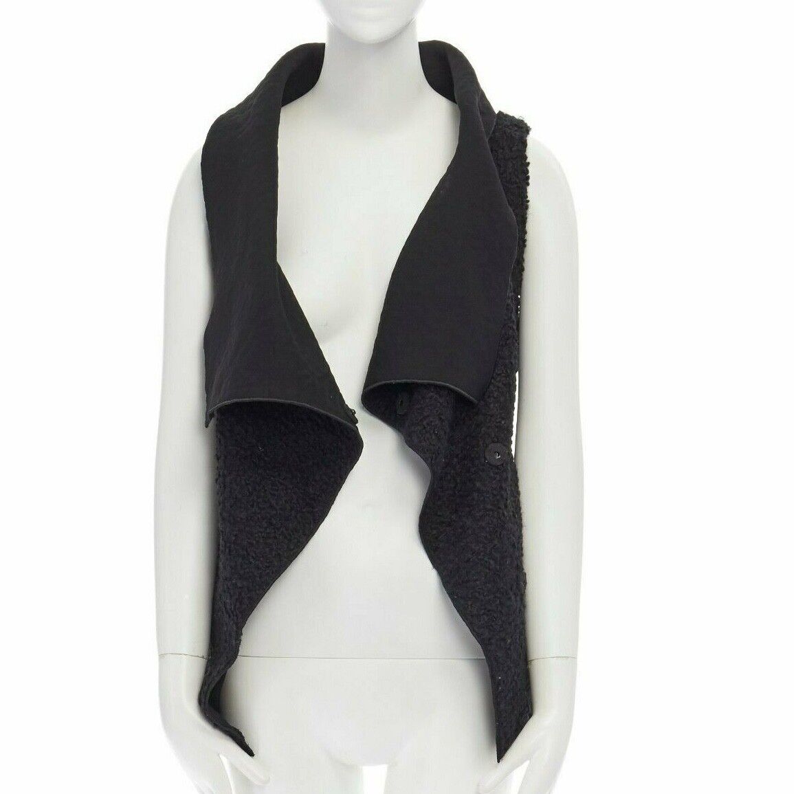 Roland Mouret Wool Draped Vest Jacket - Image 6