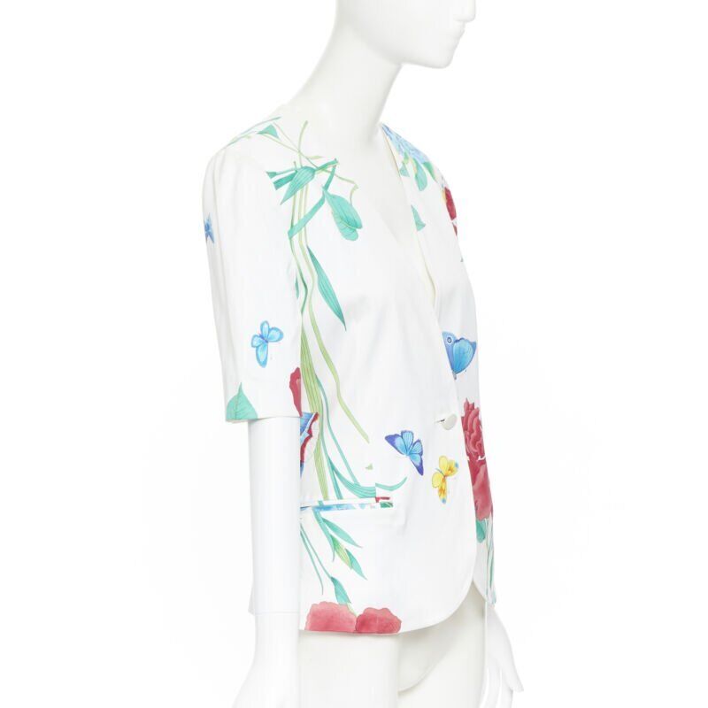 Leonard White Floral Print Jacket - 4