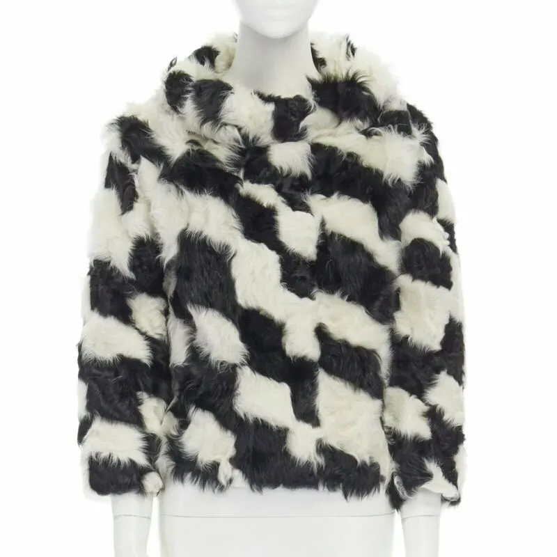 Dries Van Noten Goat Fur Boxy Sweater Black Fur Very good - Front View