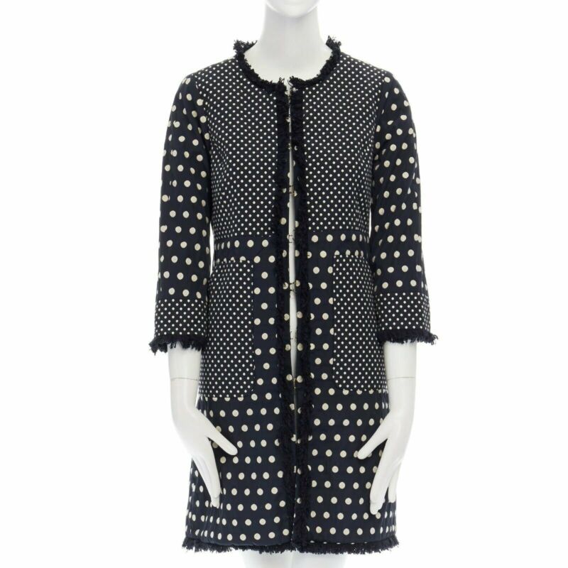 Tory Burch Navy Polka Dot Coat