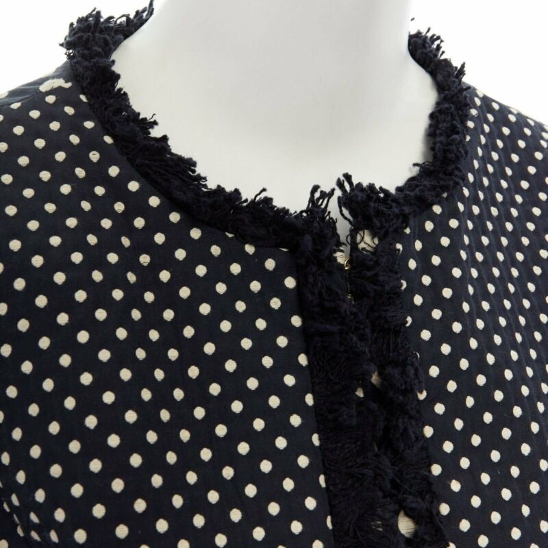 Tory Burch Navy Polka Dot Coat - Back view