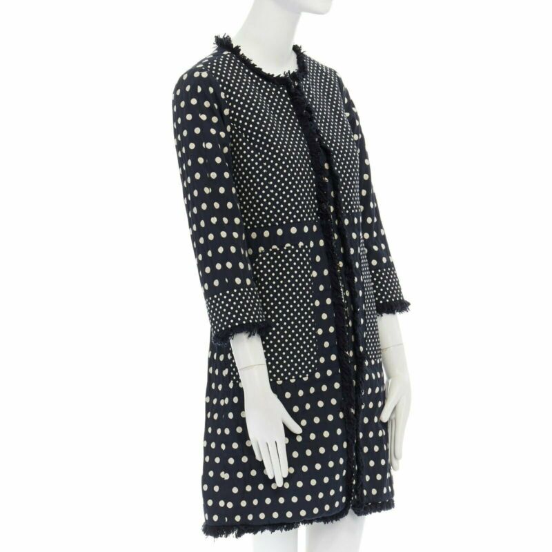 Tory Burch Navy Polka Dot Coat - Image 6