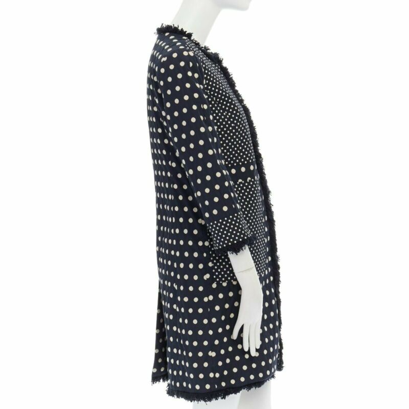 Tory Burch Navy Polka Dot Coat - 4