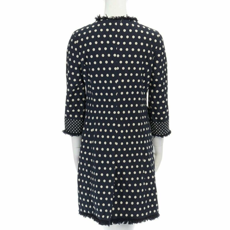 Tory Burch Navy Polka Dot Coat - Side view