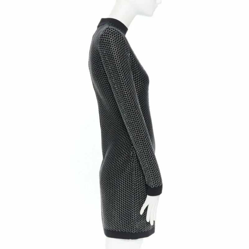 Balmain Fluffy Button Dress Black Good - Box View