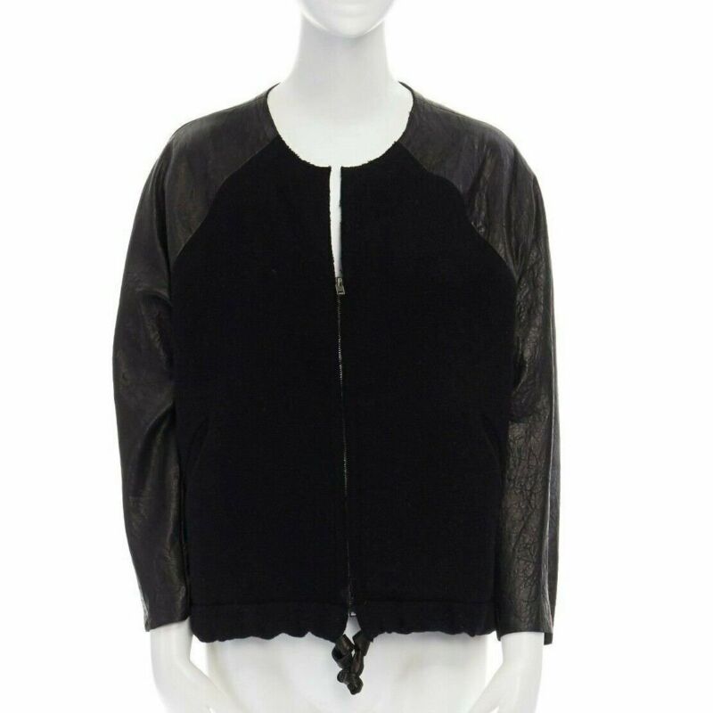 Isabel Marant Leather Sleeve Wool Bomber