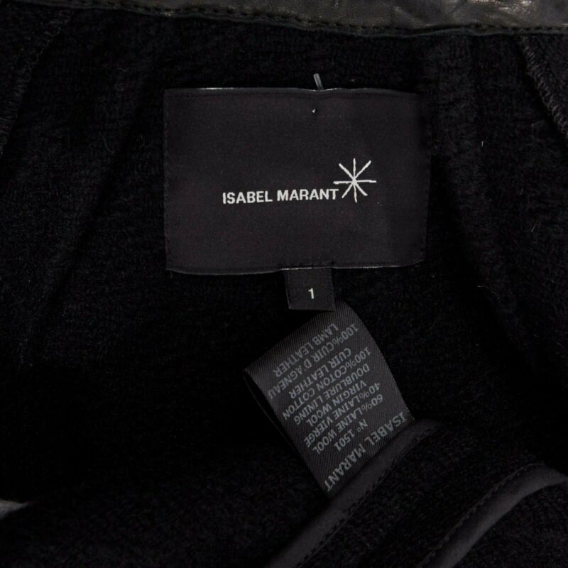 Isabel Marant Leather Sleeve Wool Bomber - Image 12