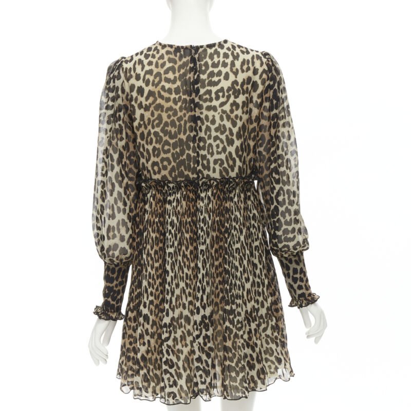 Ganni Leopard Babydoll Dress - Side view