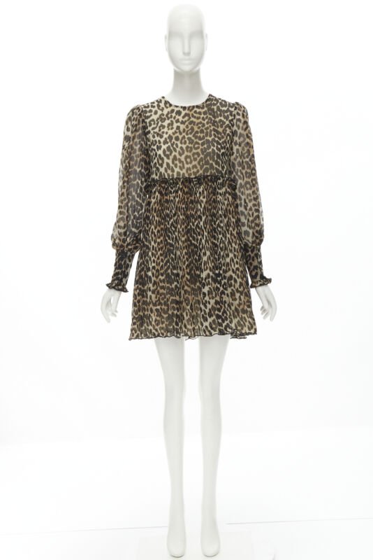 Ganni Leopard Babydoll Dress - Image 11