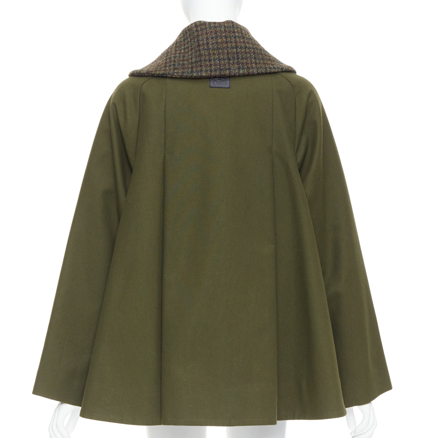 Loewe Green Tweed Swing Coat - Side view