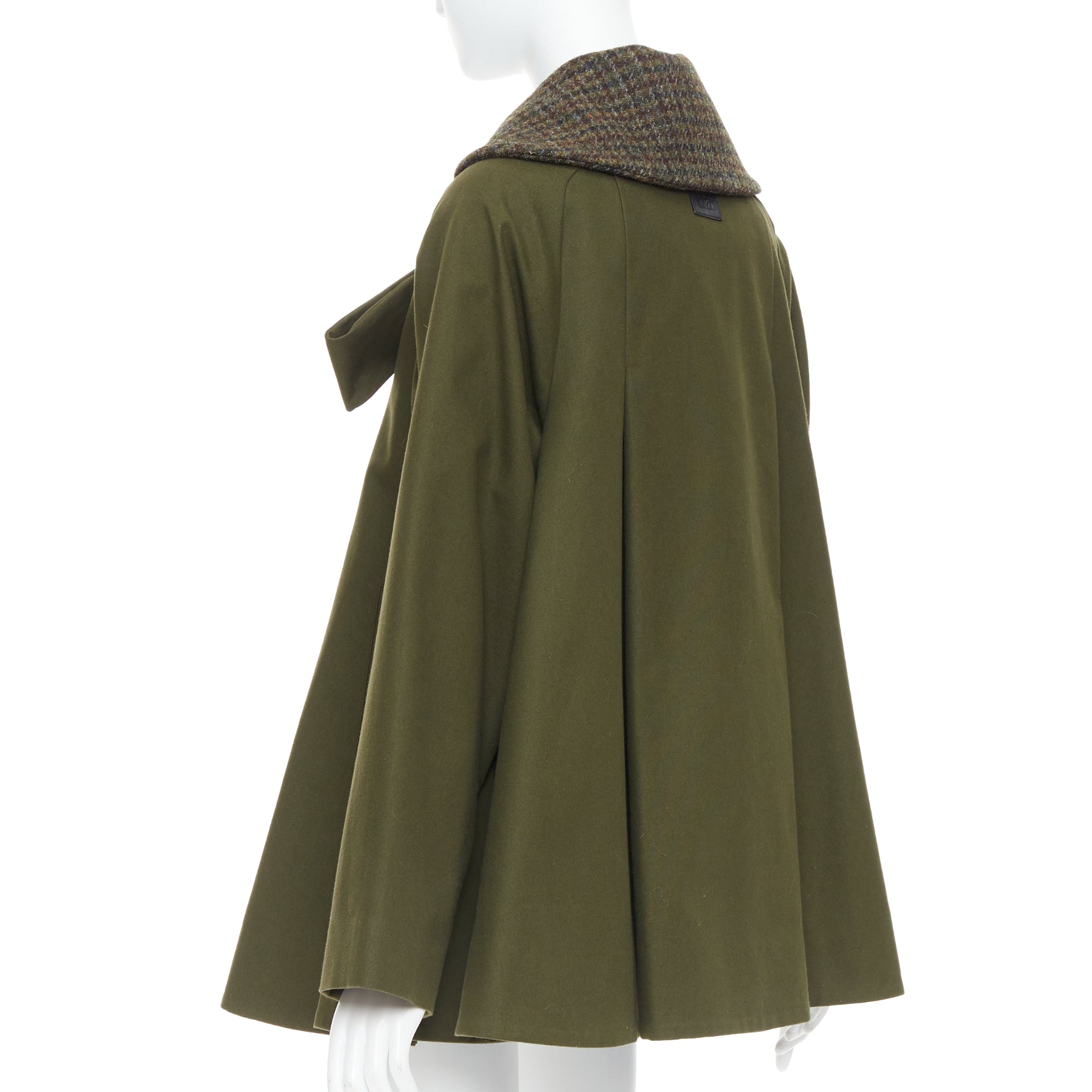 Loewe Green Tweed Swing Coat - Detail 1