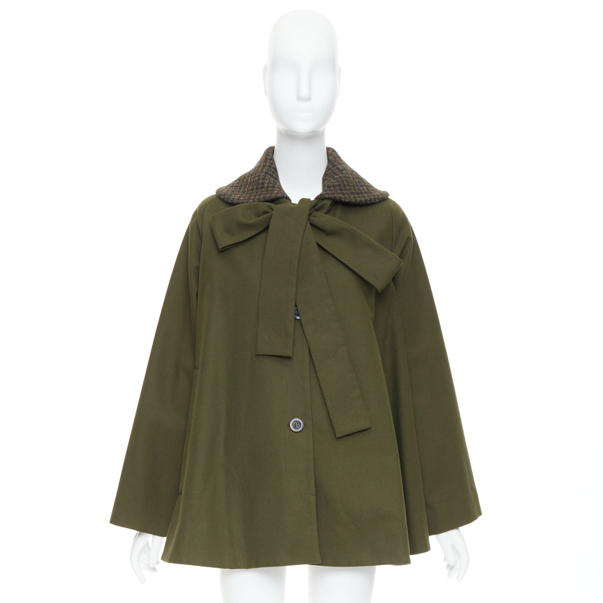Loewe Green Tweed Swing Coat - Image 11