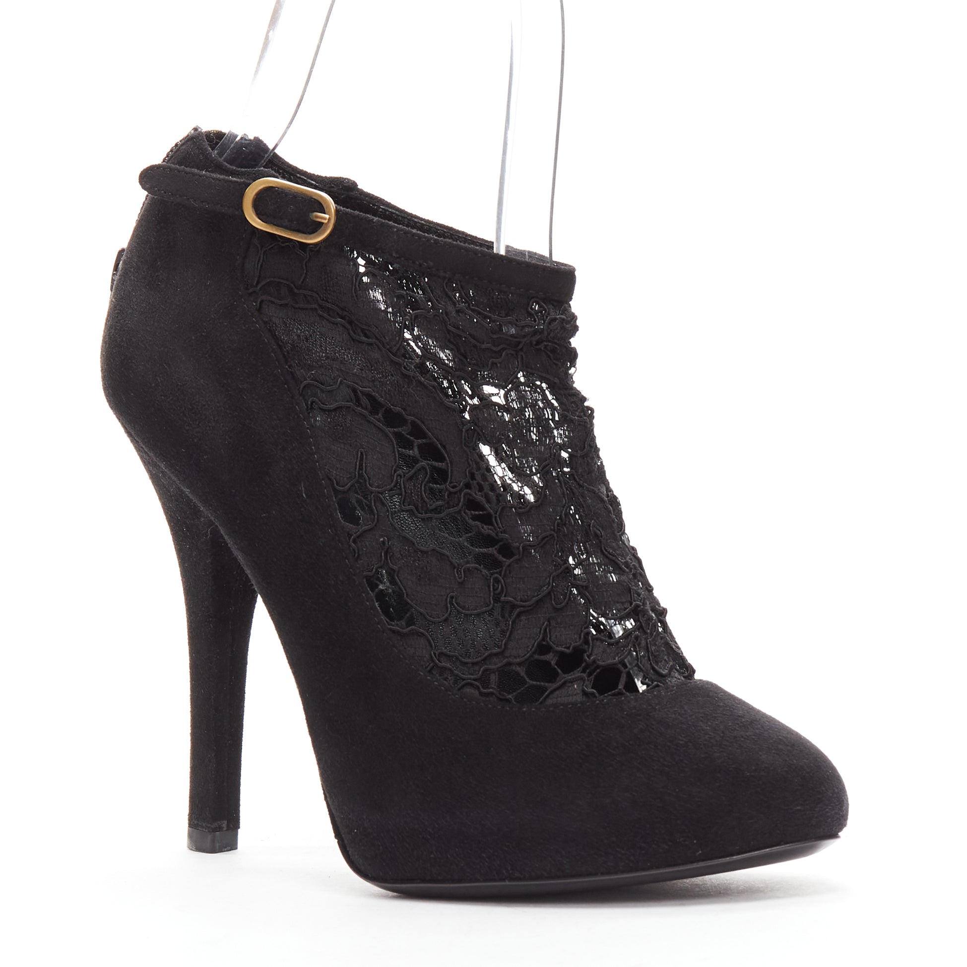 Dolce & Gabbana Floral Lace High Booties - Back view