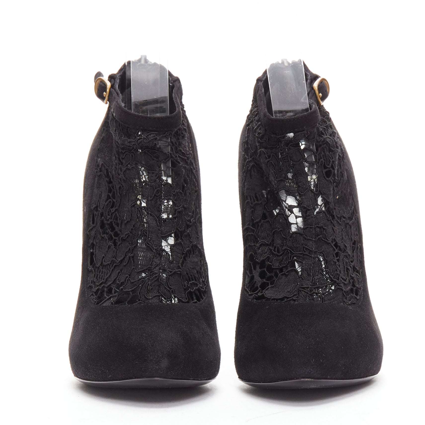 Dolce & Gabbana Floral Lace High Booties - Image 6