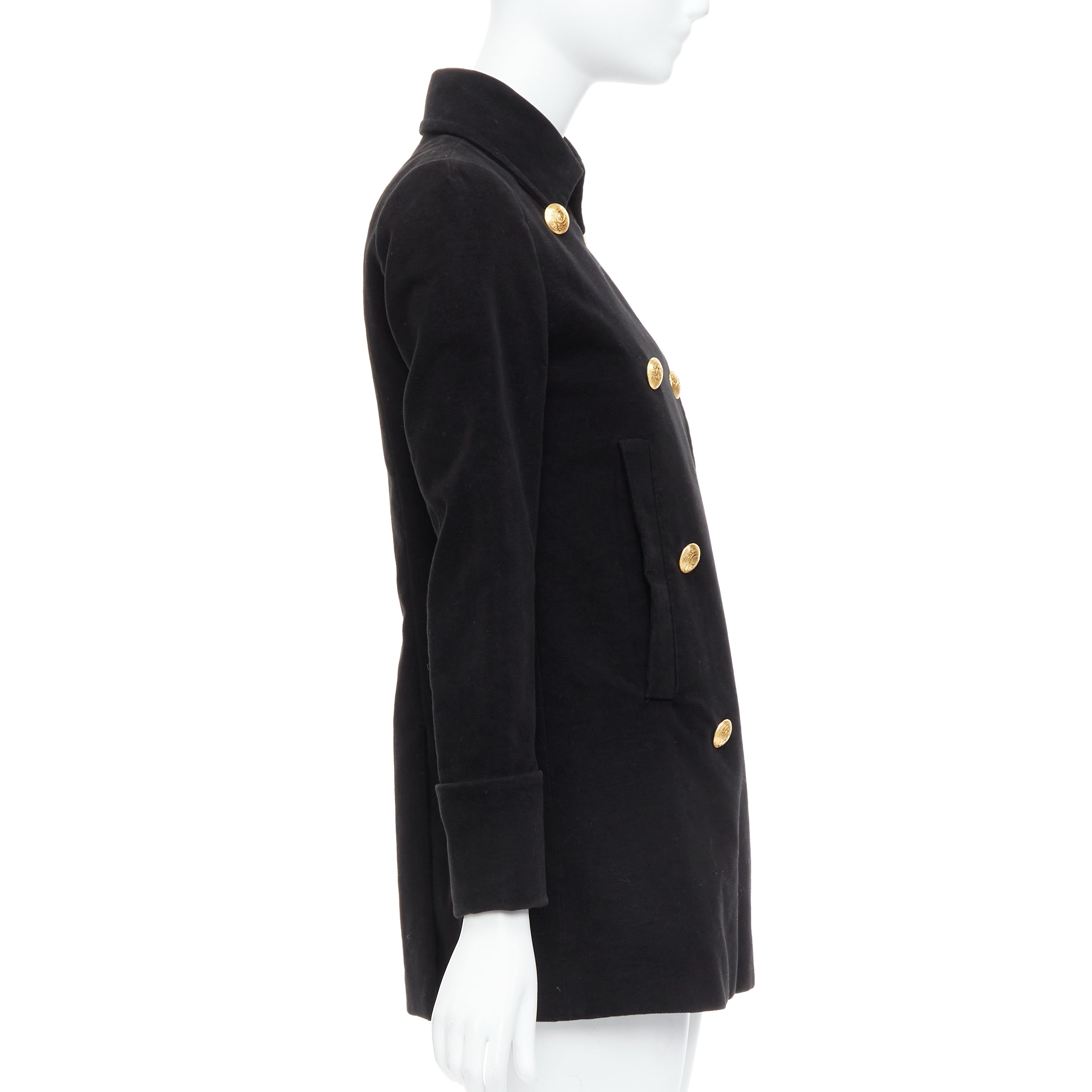 Alexander Mcqueen Black Double Breast Coat - Side view
