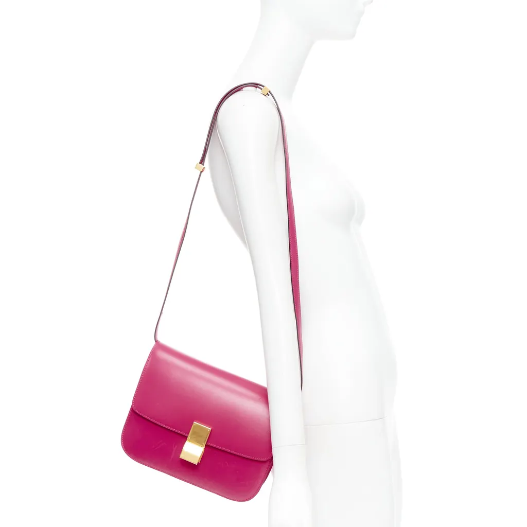 Celine Box Medium Pink Leather Good - Back View