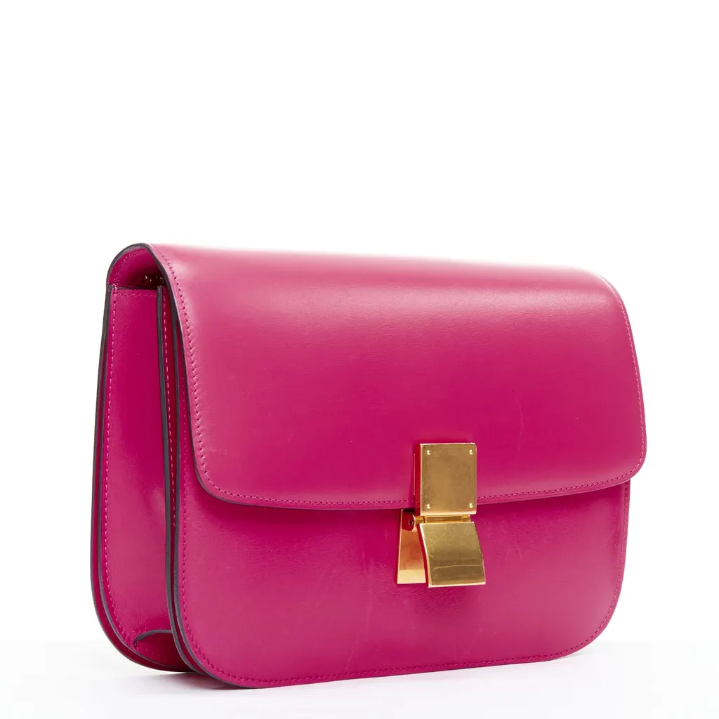Celine Box Medium Pink Leather Good - Inside View