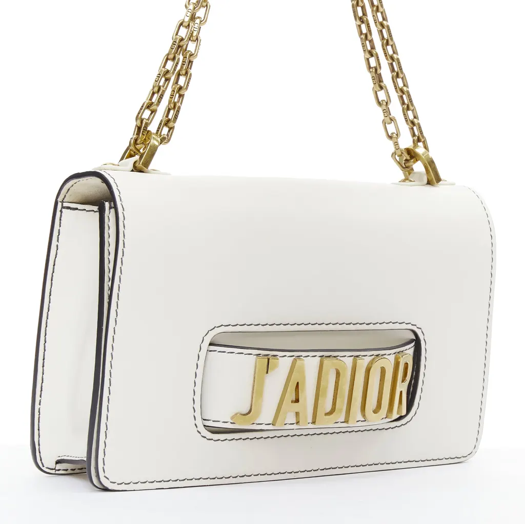 Dior J'Adior Medium White Leather Good - Inside View