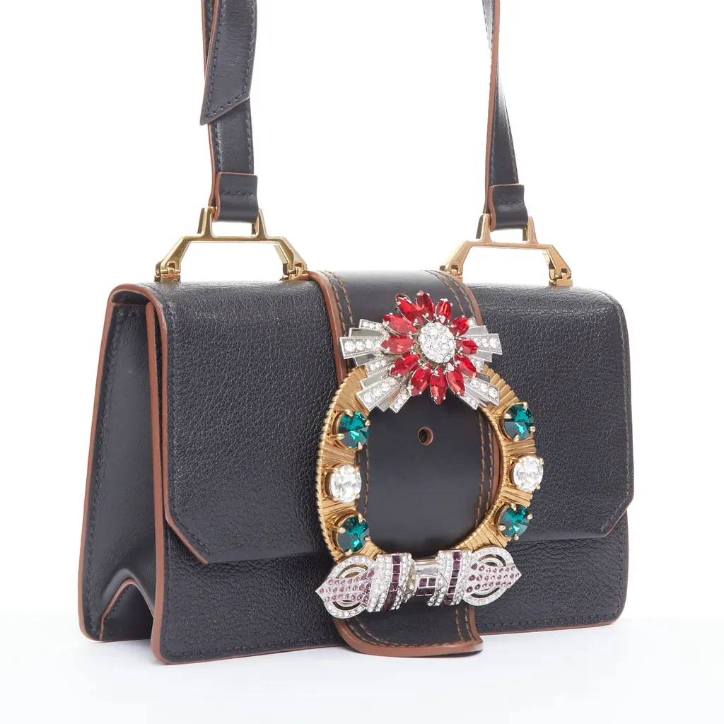 Miu Miu Miu Lady Black Leather Good - Inside View