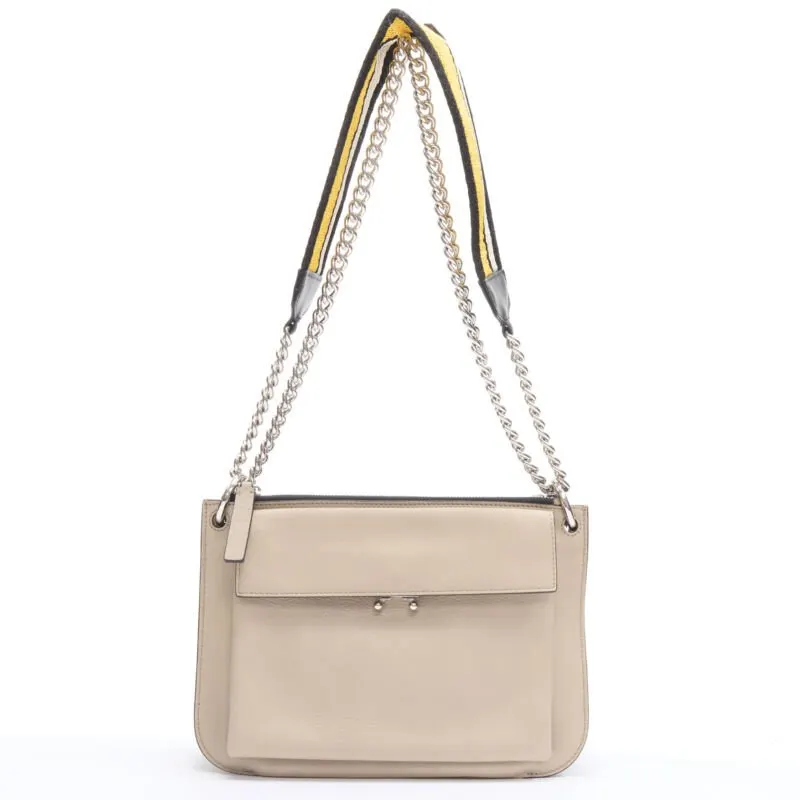 Marni Shearling Soft Tote Beige Leather Very good - Front View