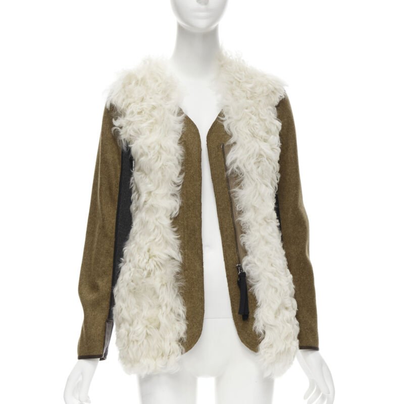 Marni Cream Shearling Winter Coat