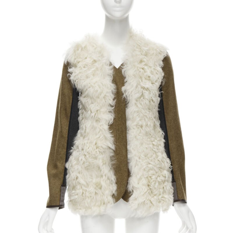 Marni Cream Shearling Winter Coat - Image 6