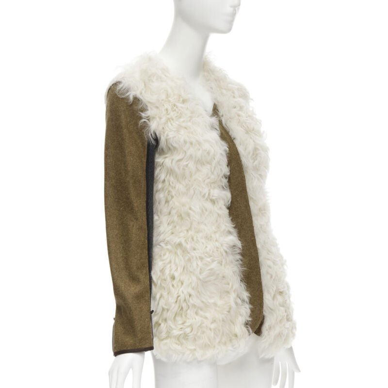 Marni Cream Shearling Winter Coat - 4