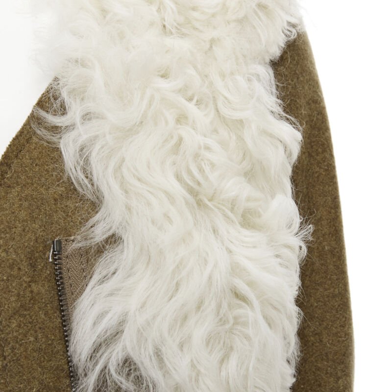 Marni Cream Shearling Winter Coat - Image 10