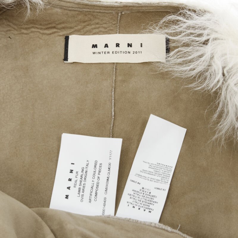 Marni Cream Shearling Winter Coat - Image 14
