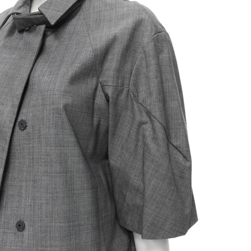 Marni Grey Wool Cocoon Coat - Back view