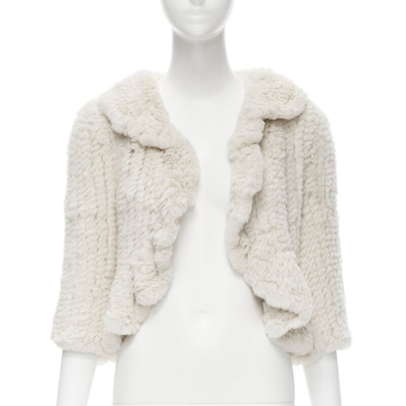 Matthew Williamson Beige Fur Ruffle Jacket