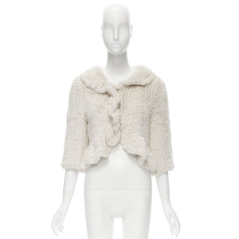 Matthew Williamson Beige Fur Ruffle Jacket - Image 6