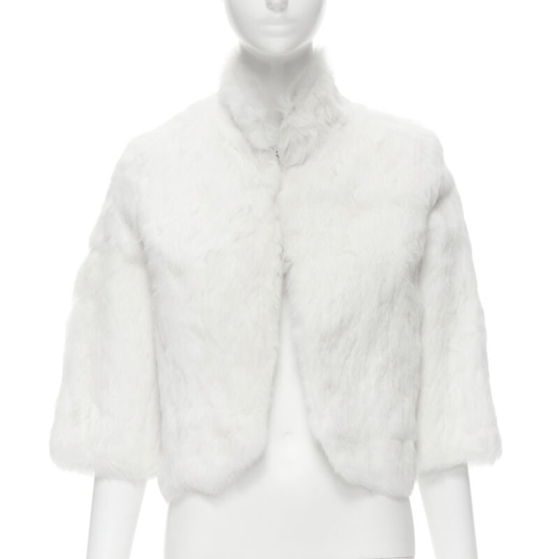 Matthew Williamson White Fur Cropped Jacket