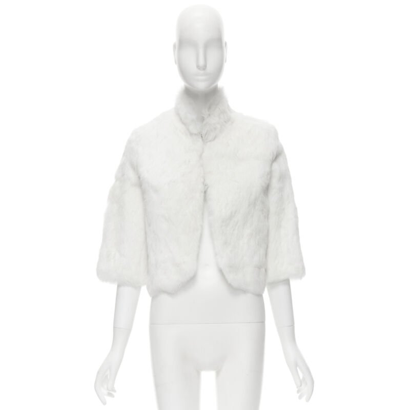 Matthew Williamson White Fur Cropped Jacket - Image 6