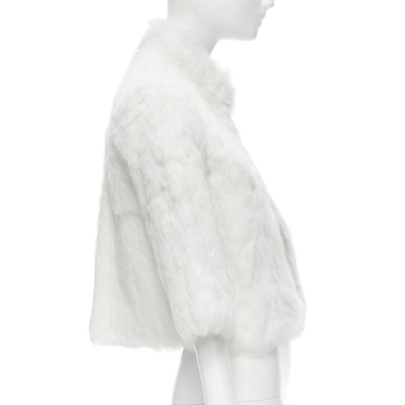 Matthew Williamson White Fur Cropped Jacket - Side view
