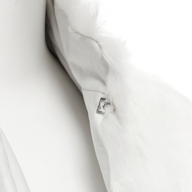 Matthew Williamson White Fur Cropped Jacket - Image 10