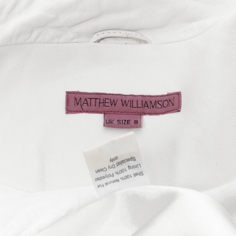 Matthew Williamson White Fur Cropped Jacket - Image 14