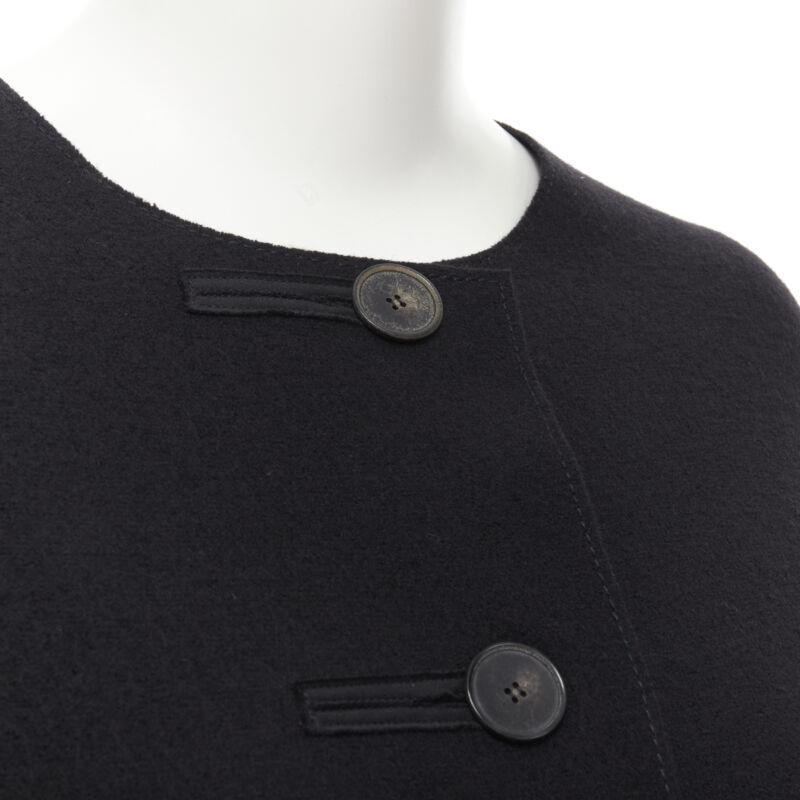 Lanvin Black Wool Fitted Coat - Back view