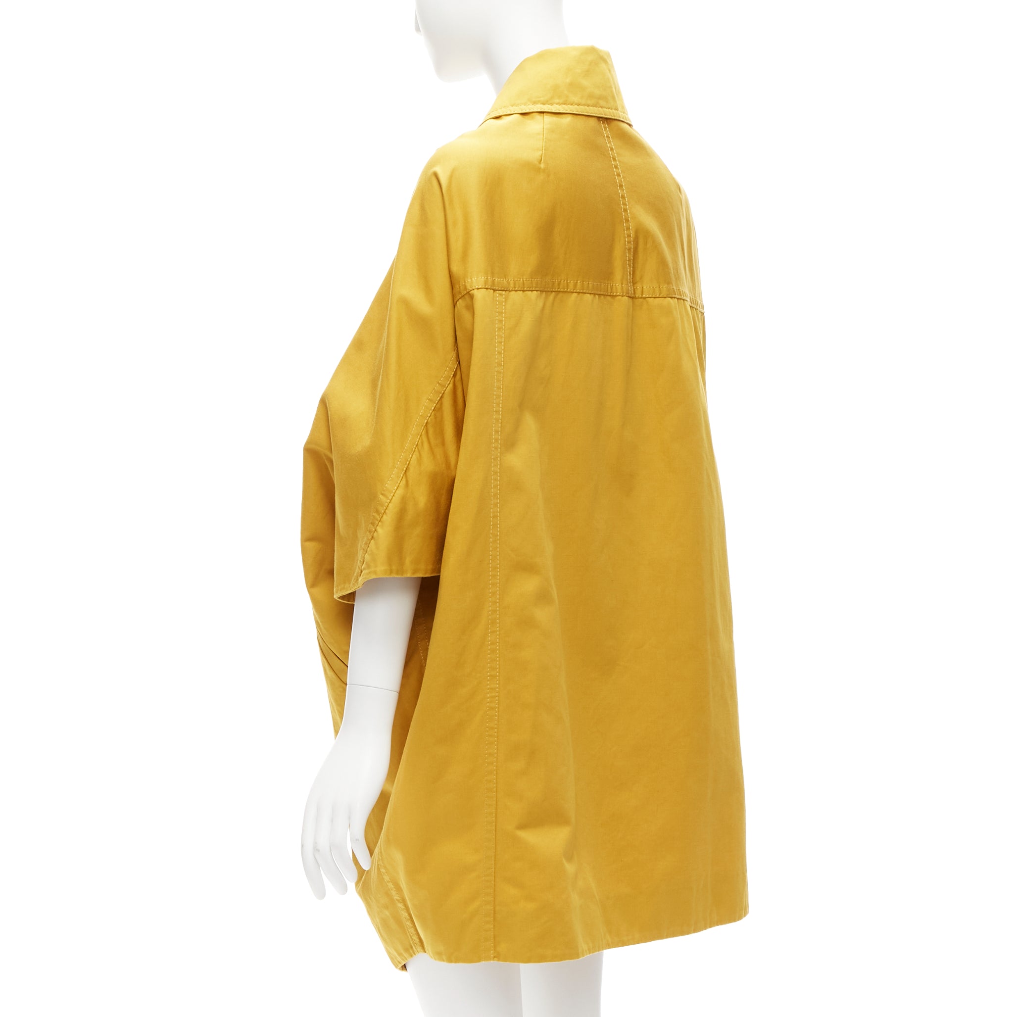 Marni Mustard Yellow Cocoon Coat - Back view