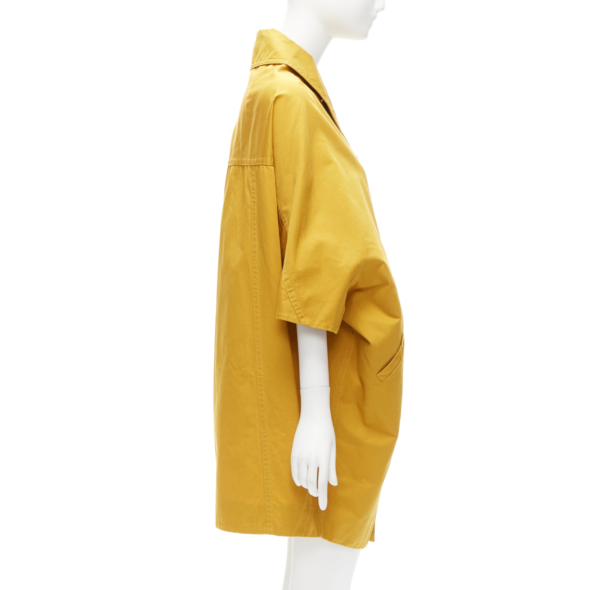 Marni Mustard Yellow Cocoon Coat - Side view