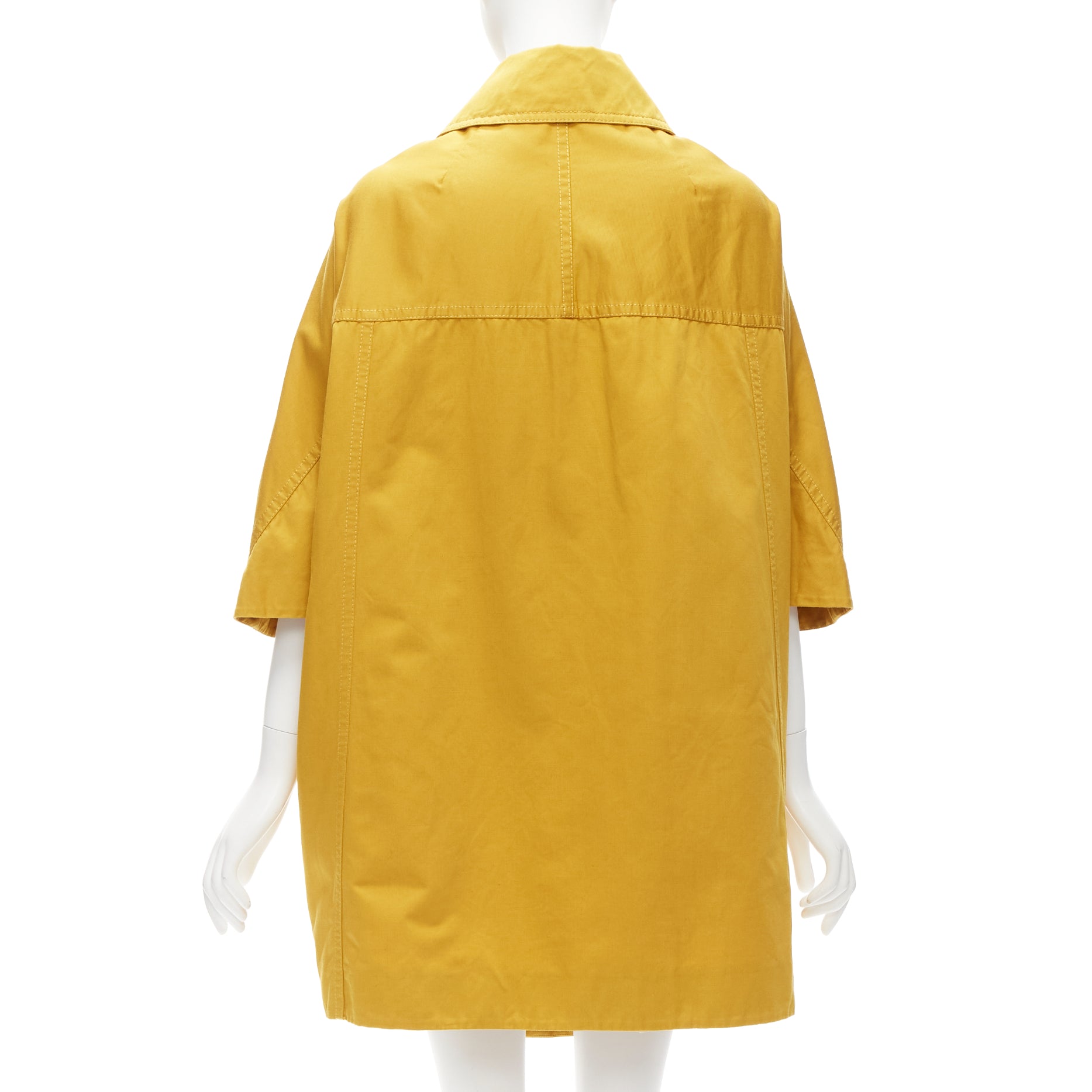 Marni Mustard Yellow Cocoon Coat - Detail 1