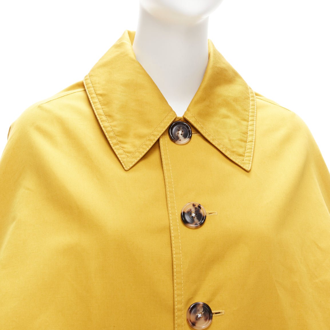 Marni Mustard Yellow Cocoon Coat - Detail 2